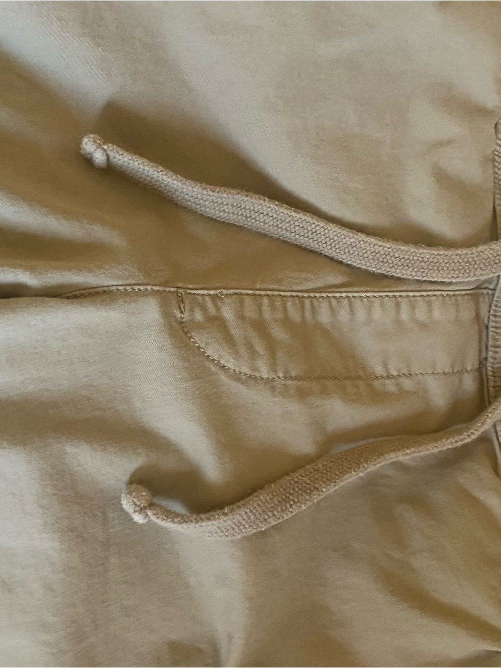 Men Drawstring Bottoms in Khaki